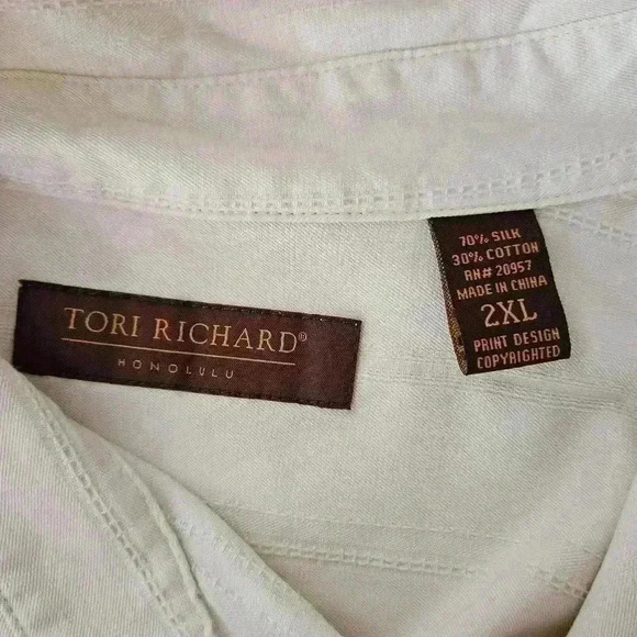 Torri Richards Honolulu Cream Colored Button Up Shirt 2XL - Picture 5 of 6